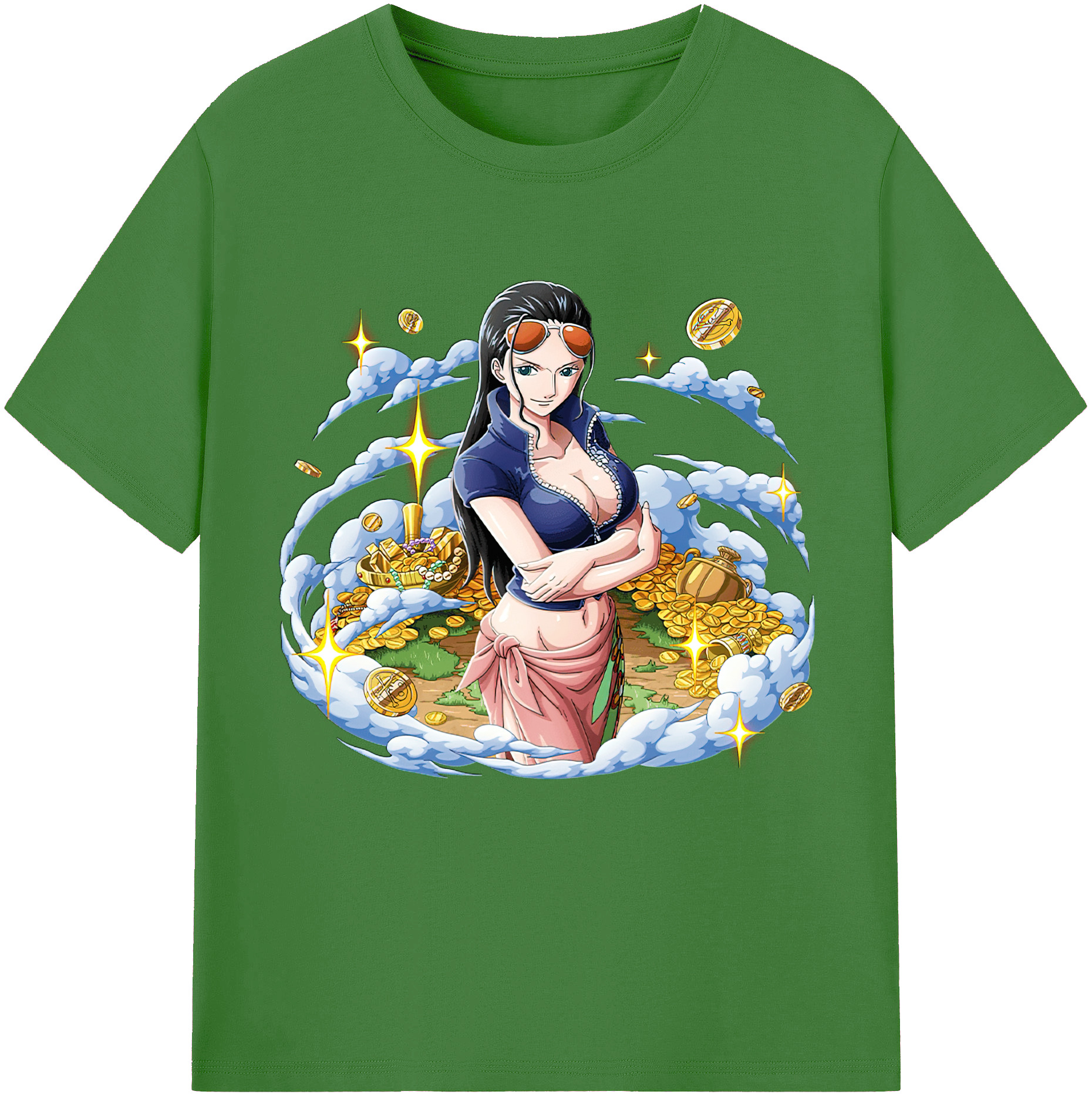 ワンピース ニコ・ロビン ONE PIECE Nico Robin レディースカジュアルプリントTシャツ（綿100％）